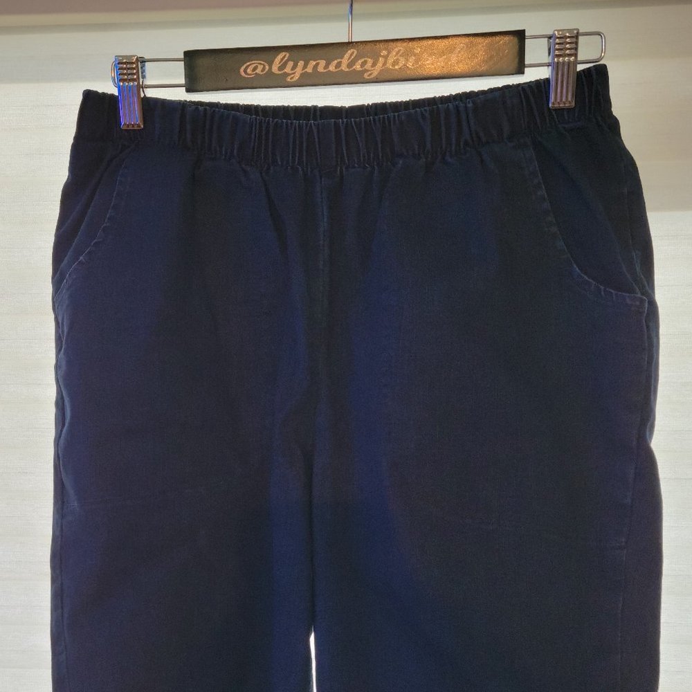 Woman Within Dark Denim Shorts with Elastic Waist